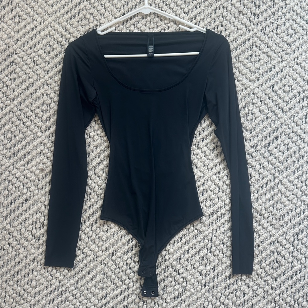 SKIMS Black Long Sleeve Bodysuit